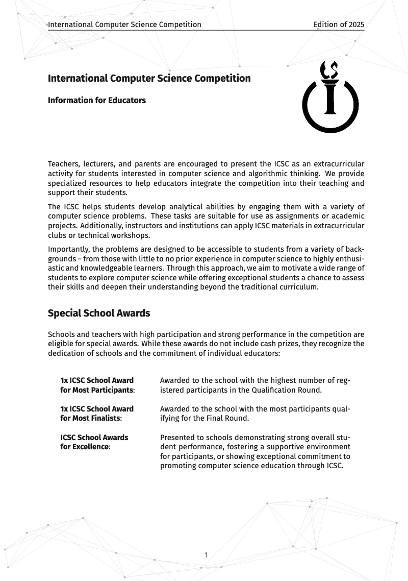 ICSC Teacher Information